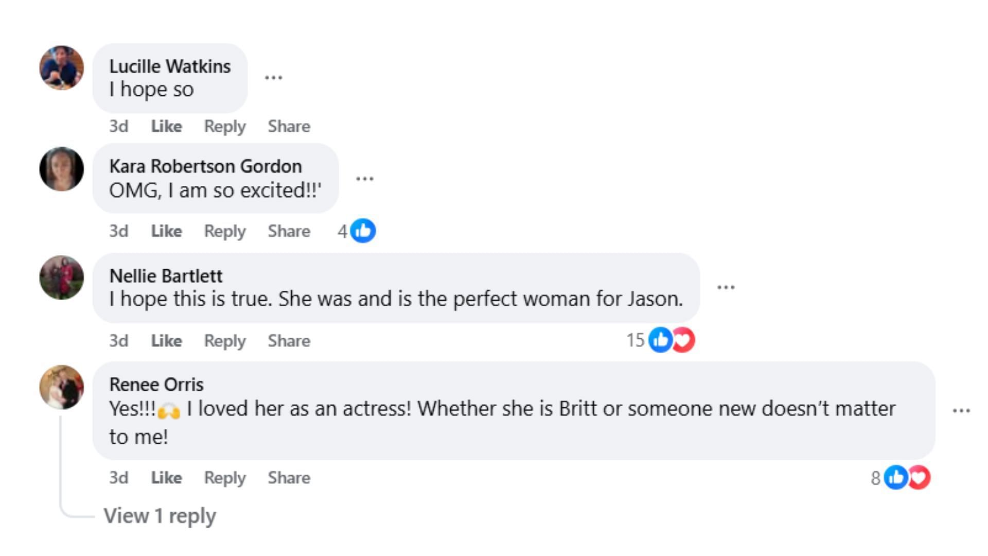 Comments by fans on the discussion post (Image via Facebook/Denise Alexander)